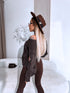 Knitted sweater "GLITTER BOW MO-4006" - CHOCO